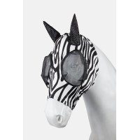 Máscara anti-moscas Horze Elastic com zíper Zebra Motivos