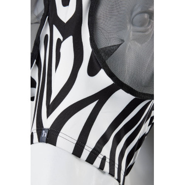 Máscara anti-moscas Horze Elastic com zíper Zebra Motivos