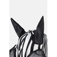 Máscara anti-moscas Horze Elastic com zíper Zebra Motivos