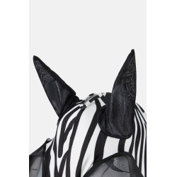 Máscara anti-moscas Horze Elastic com zíper Zebra Motivos