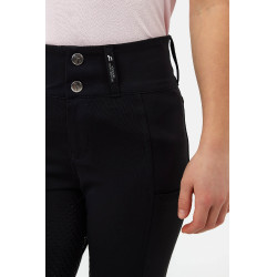 Calças de equitação Horze com culote integral Young Rider Evelyn Preto