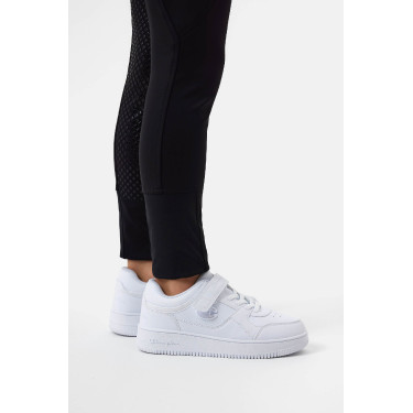 Calças de equitação Horze com culote integral Young Rider Evelyn Preto