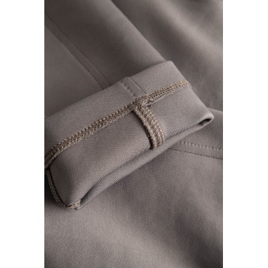 Calças de equitação Horze Chara mulher full grip Madeira à deriva Cinzento