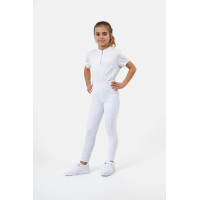 Calça híbrida Horze Young Rider Anya com full grip Branco brilhante