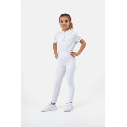 Calça híbrida Horze Young Rider Anya com full grip Branco brilhante
