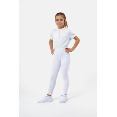 Calça híbrida Horze Young Rider Anya com full grip Branco brilhante