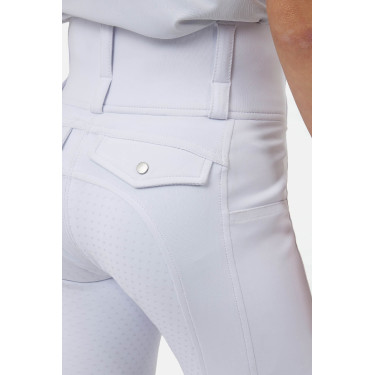 Calça híbrida Horze Young Rider Anya com full grip Branco brilhante