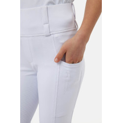 Calça híbrida Horze Young Rider Anya com full grip Branco brilhante