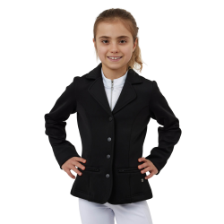 Casaco de concurso Horze Young Rider Tilda infantil Preto