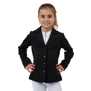 Casaco de concurso Horze Young Rider Tilda infantil Preto