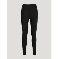 Legging Tommy Hilfiger Equestrian Elmira feminino full grip com strass Preto