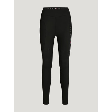 Legging Tommy Hilfiger Equestrian Elmira feminino full grip com strass Preto