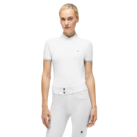 Polo de competição Linsay Tommy Hilfiger Equestrian de manga curta para mulher Branco óptico