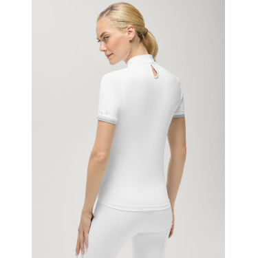 Polo de competição Linsay Tommy Hilfiger Equestrian de manga curta para mulher Branco óptico