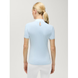 Polo de competição Linsay Tommy Hilfiger Equestrian de manga curta para mulher Azul doce