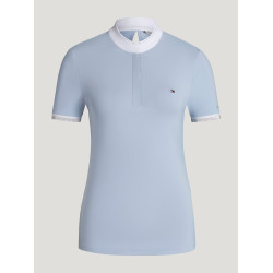Polo de competição Linsay Tommy Hilfiger Equestrian de manga curta para mulher Azul doce