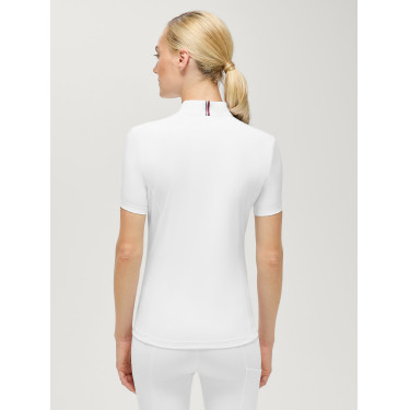 Polo de concurso Selma Tommy Hilfiger Equestrian de manga curta para mulher Branco óptico