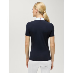 Polo de concurso Selma Tommy Hilfiger Equestrian de manga curta para mulher Céu do deserto Azul