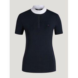 Polo de concurso Selma Tommy Hilfiger Equestrian de manga curta para mulher Céu do deserto Azul