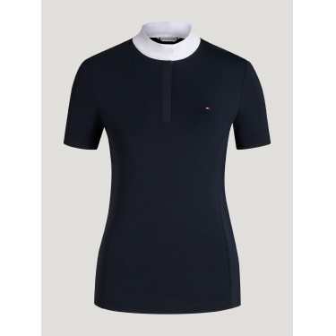 Polo de concurso Selma Tommy Hilfiger Equestrian de manga curta para mulher Céu do deserto Azul