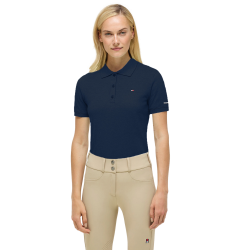 Polo de manga curta Tommy Hilfiger Equestrian feminino Céu do deserto Azul
