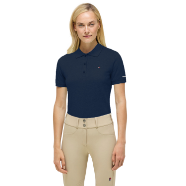 Polo de manga curta Tommy Hilfiger Equestrian feminino Céu do deserto Azul