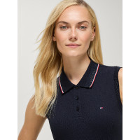 Pólo sem mangas Cordova Tommy Hilfiger Equestrian feminino Céu do deserto Azul