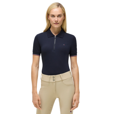Pólo com fecho Anaheim Tommy Hilfiger Equestrian mulher Céu do deserto Azul