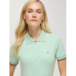 Pólo com fecho Anaheim Tommy Hilfiger Equestrian mulher Hortelã Belair Verde