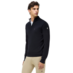 Camisola 1/4 zip homem Tommy Hilfiger Equestrian Irvine Céu do deserto Azul