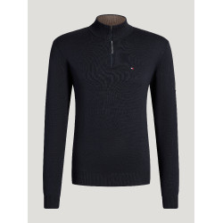 Camisola 1/4 zip homem Tommy Hilfiger Equestrian Irvine Céu do deserto Azul