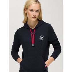 Moletom com capuz Laguna Tommy Hilfiger Equestrian feminino com logótipo Céu do deserto Azul