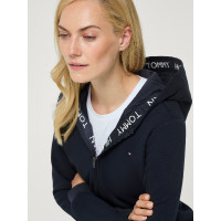 Moletom com capuz e zíper Beverly Tommy Hilfiger Equestrian feminino Céu do deserto Azul