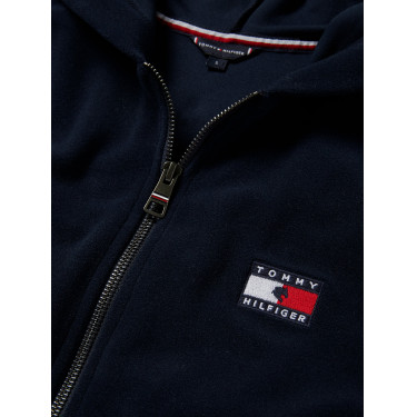 Casaco com capuz e fecho Tommy Hilfiger Equestrian feminino Whitney Céu do deserto Azul