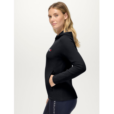 Casaco com capuz e fecho Tommy Hilfiger Equestrian feminino Whitney Céu do deserto Azul