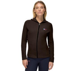 Casaco com capuz e fecho Tommy Hilfiger Equestrian feminino Whitney Brookwood Castanho Casaco com capuz e fecho Tommy Hilfiger Equestrian feminino Whitney Brookwood Castanho