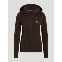 Casaco com capuz e fecho Tommy Hilfiger Equestrian feminino Whitney Brookwood Castanho Casaco com capuz e fecho Tommy Hilfiger Equestrian feminino Whitney Brookwood Castanho