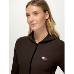 Casaco com capuz e fecho Tommy Hilfiger Equestrian feminino Whitney Brookwood Castanho Casaco com capuz e fecho Tommy Hilfiger Equestrian feminino Whitney Brookwood Castanho