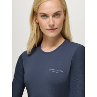 T-shirt Adel Sunguard de mangas compridas Tommy Hilfiger Equestrian mulher Índigo desbotado Azul