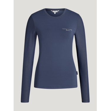 T-shirt Adel Sunguard de mangas compridas Tommy Hilfiger Equestrian mulher Índigo desbotado Azul