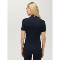 T-shirt de treino Tommy Hilfiger Equestrian Palma 1/4 zip feminino de mangas curtas Céu do deserto Azul