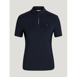 T-shirt de treino Tommy Hilfiger Equestrian Palma 1/4 zip feminino de mangas curtas Céu do deserto Azul T-shirt de treino Tommy Hilfiger Equestrian Palma 1/4 zip feminino de mangas curtas Céu do deserto Azul