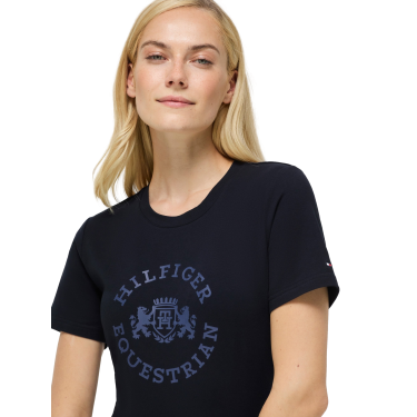 T-shirt de manga curta Pasadena Tommy Hilfiger Equestrian mulher Céu do deserto Azul
