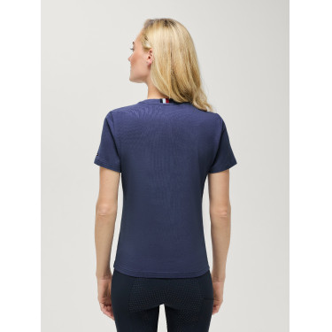 T-shirt de manga curta Pasadena Tommy Hilfiger Equestrian mulher Índigo desbotado Azul
