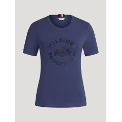 T-shirt de manga curta Pasadena Tommy Hilfiger Equestrian mulher Índigo desbotado Azul