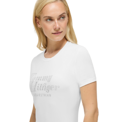 T-shirt de manga curta com strass Tommy Hilfiger Equestrian Malibu mulher Branco óptico T-shirt de manga curta com strass Tommy Hilfiger Equestrian Malibu mulher Branco óptico