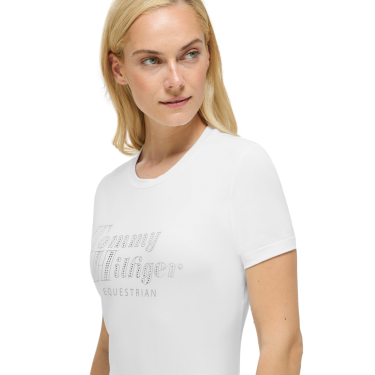 T-shirt de manga curta com strass Tommy Hilfiger Equestrian Malibu mulher Branco óptico T-shirt de manga curta com strass Tommy Hilfiger Equestrian Malibu mulher Branco óptico
