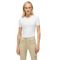 T-shirt de manga curta com strass Tommy Hilfiger Equestrian Malibu mulher Branco óptico T-shirt de manga curta com strass Tommy Hilfiger Equestrian Malibu mulher Branco óptico