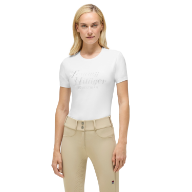T-shirt de manga curta com strass Tommy Hilfiger Equestrian Malibu mulher Branco óptico T-shirt de manga curta com strass Tommy Hilfiger Equestrian Malibu mulher Branco óptico