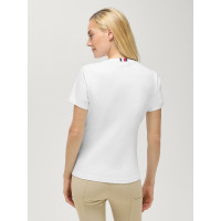 T-shirt de manga curta com strass Tommy Hilfiger Equestrian Malibu mulher Branco óptico